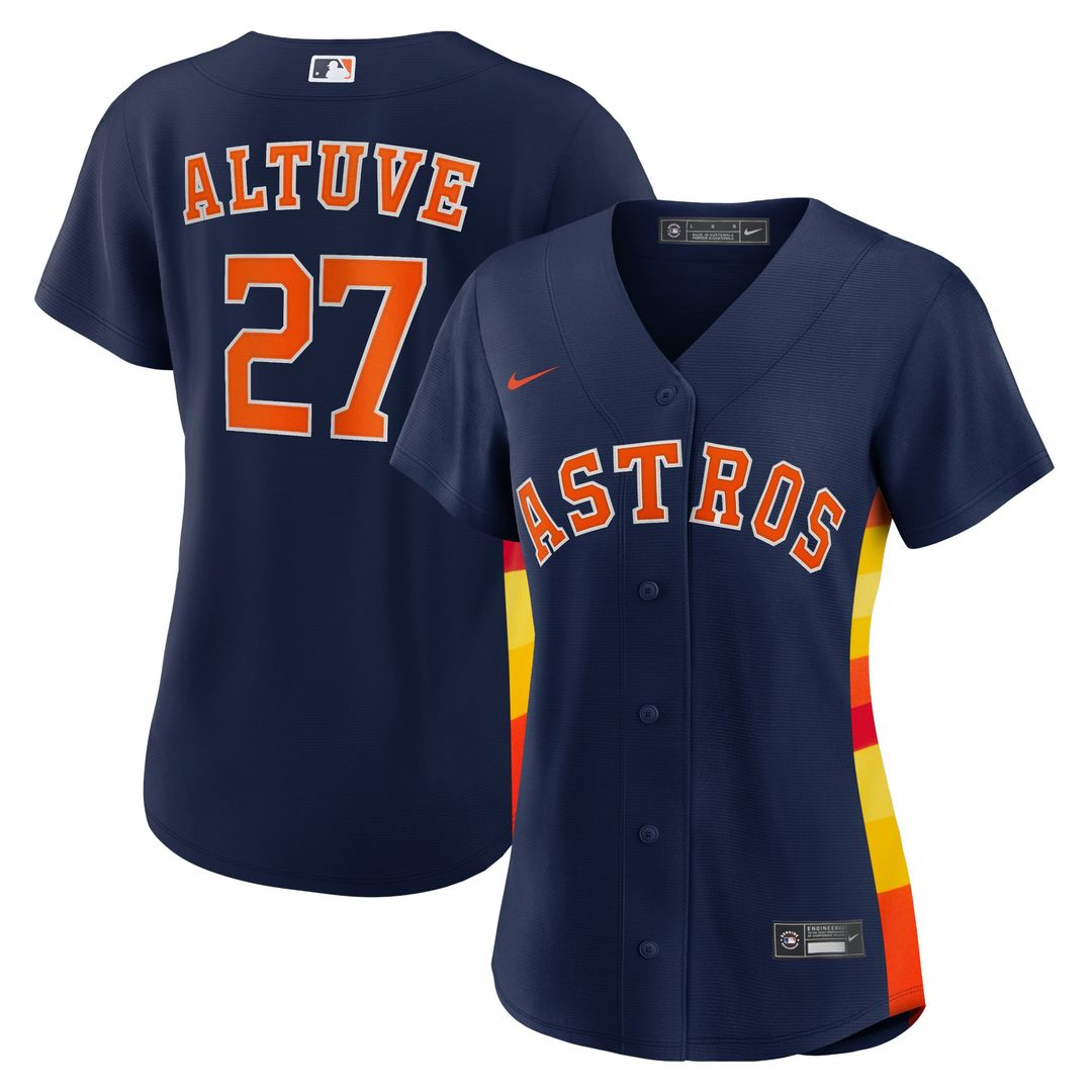 Houston Astros Jose Altuve Nike Women's Alternate Replica Player Jersey - Navy Team Jersey Sports Fan Apparel