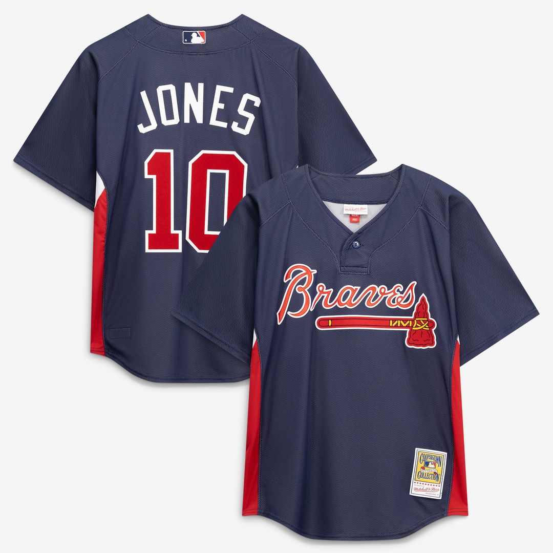 Atlanta Braves Chipper Jones Mitchell & Ness Authentic Batting Practice Jersey - Navy Team Jersey Sports Fan Apparel