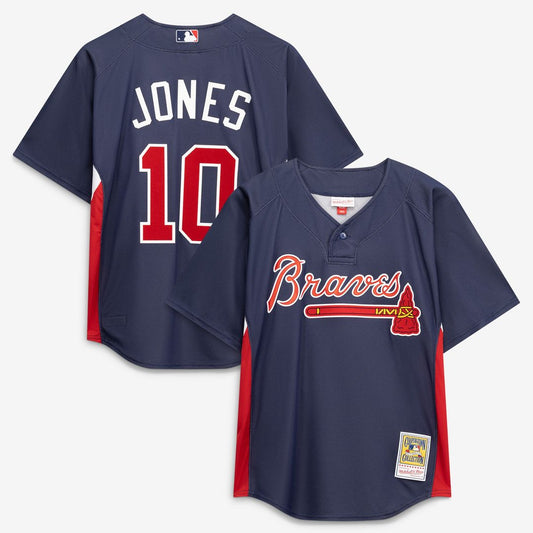 Atlanta Braves Chipper Jones Mitchell & Ness Authentic Batting Practice Jersey - Navy Team Jersey Sports Fan Apparel