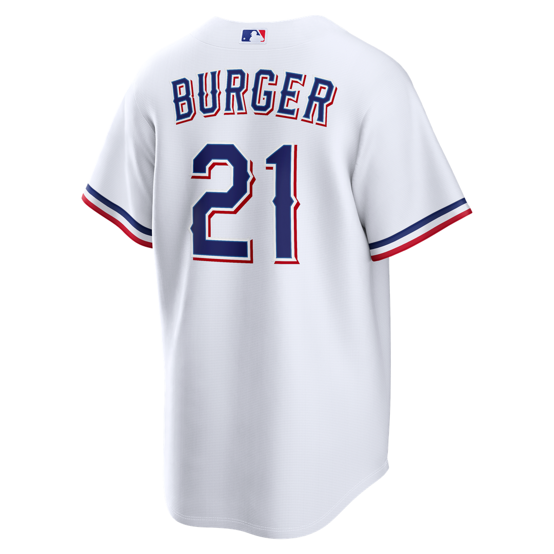 Texas Rangers Jake Burger Nike Home Replica Jersey - White Team Jersey Sports Fan Apparel