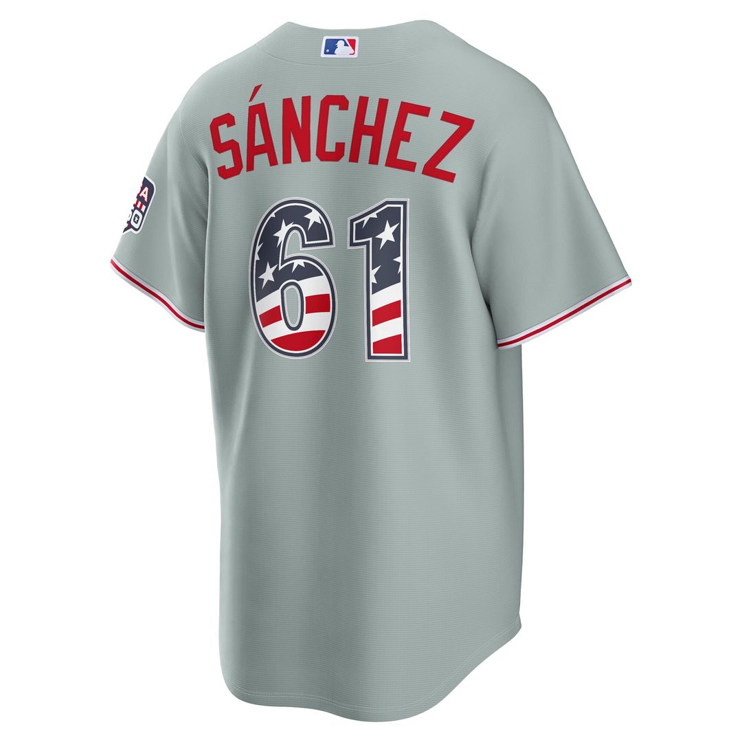 Philadelphia Phillies Cristopher Sanchez Nike USA 250 Fourth of July Road Stadium Jersey - Gray Team Jersey Sports Fan Apparel