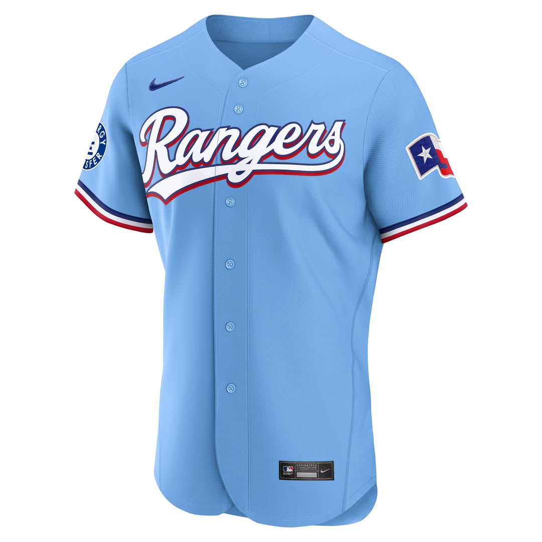 Texas Rangers Nike Alternate Authentic Jersey - Light Blue Team Jersey Sports Fan Apparel