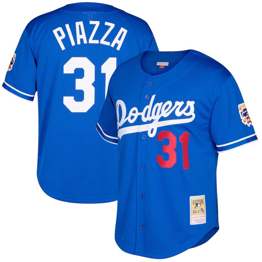 Los Angeles Dodgers Mike Piazza Mitchell & Ness Big & Tall Cooperstown Mesh Batting Practice Jersey - Royal Team Jersey Sports Fan Apparel