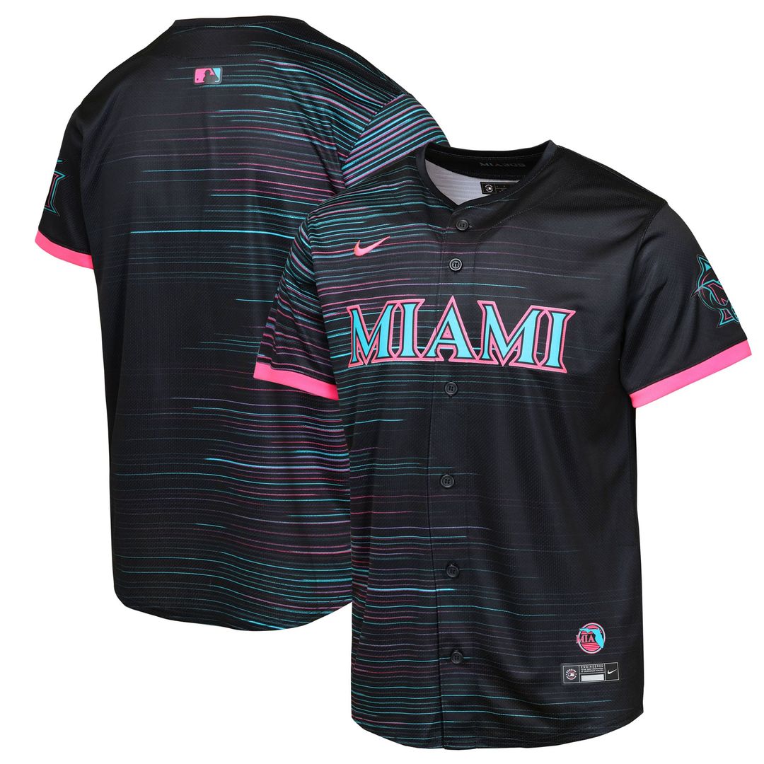 Miami Marlins Youth 2025 City Connect Limited Jersey - Black Team Jersey Sports Fan Apparel