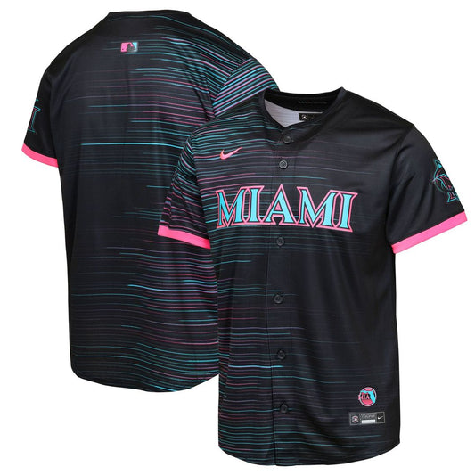 Miami Marlins Youth 2025 City Connect Limited Jersey - Black Team Jersey Sports Fan Apparel