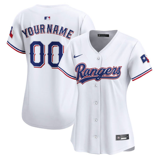 Texas Rangers Nike Women's Home Limited Custom Jersey - White Team Jersey Sports Fan Apparel