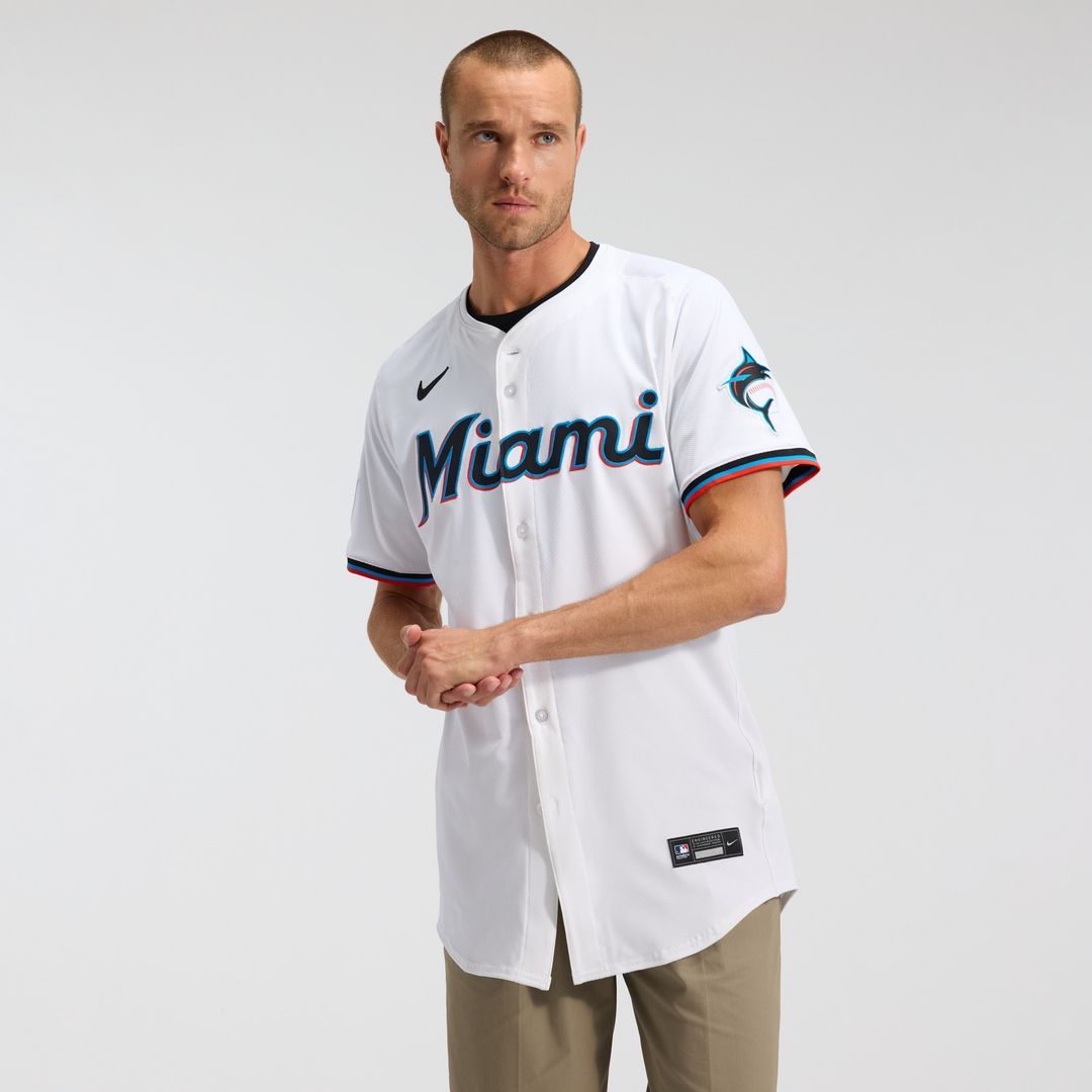 Miami Marlins Nike Home Elite Jersey - White Team Jersey Sports Fan Apparel