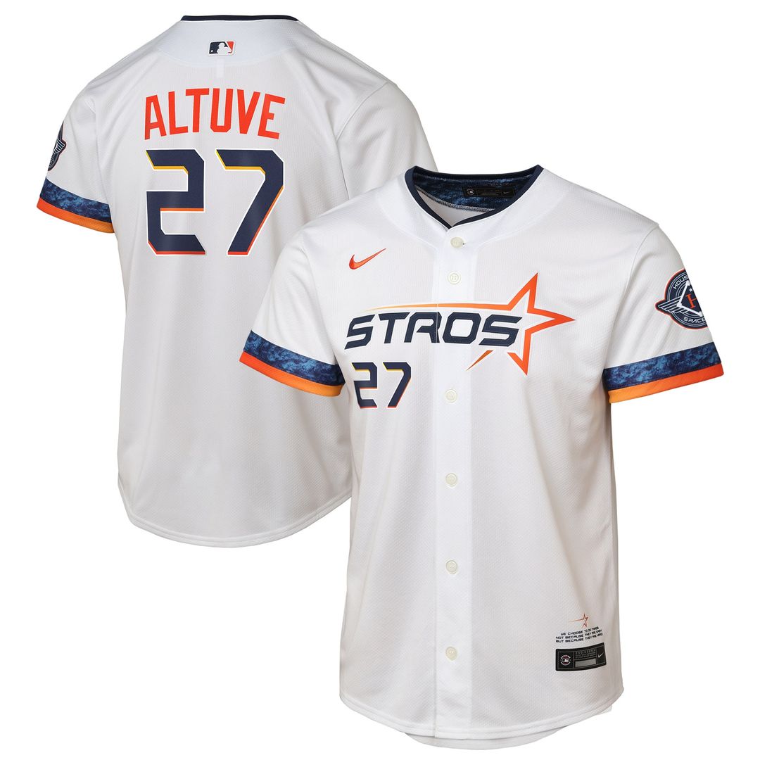 Houston Astros Jose Altuve Nike Youth 2025 City Connect Limited Player Jersey - White Team Jersey Sports Fan Apparel