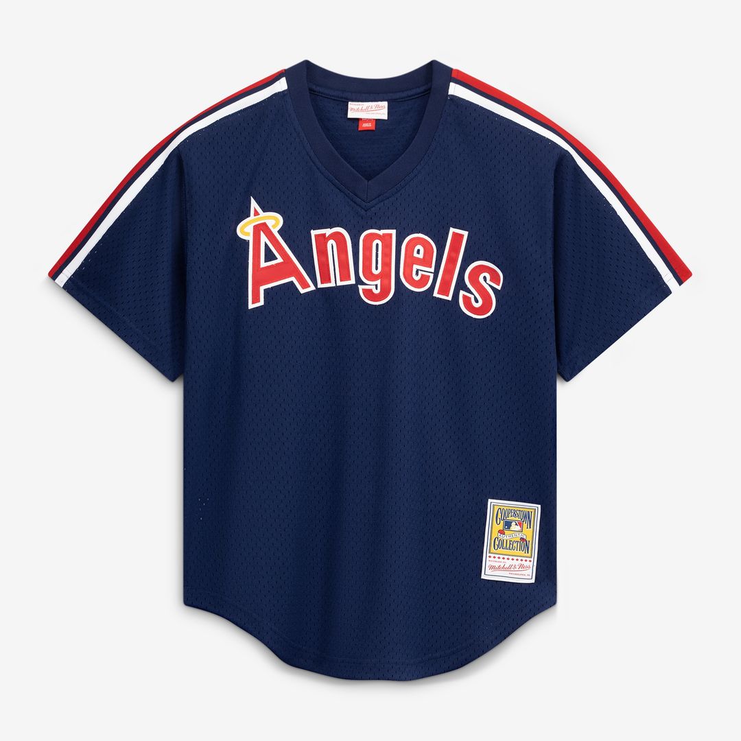 Reggie Jackson California Angels Mitchell & Ness Authentic Batting Practice Jersey - Navy Team Jersey Sports Fan Apparel