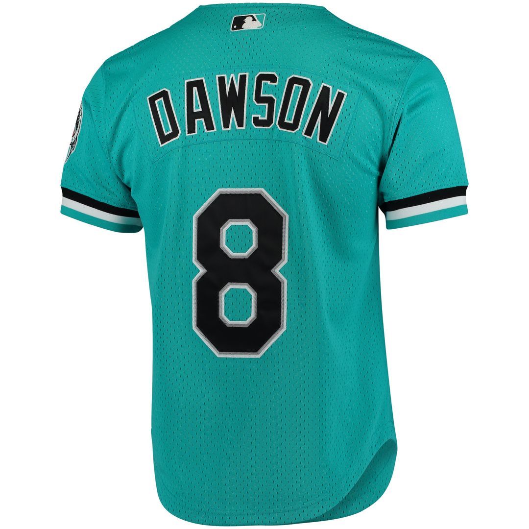 Andre Dawson Florida Marlins Mitchell & Ness Cooperstown Mesh Batting Practice Button - Up Jersey - Teal Team Jersey Sports Fan Apparel