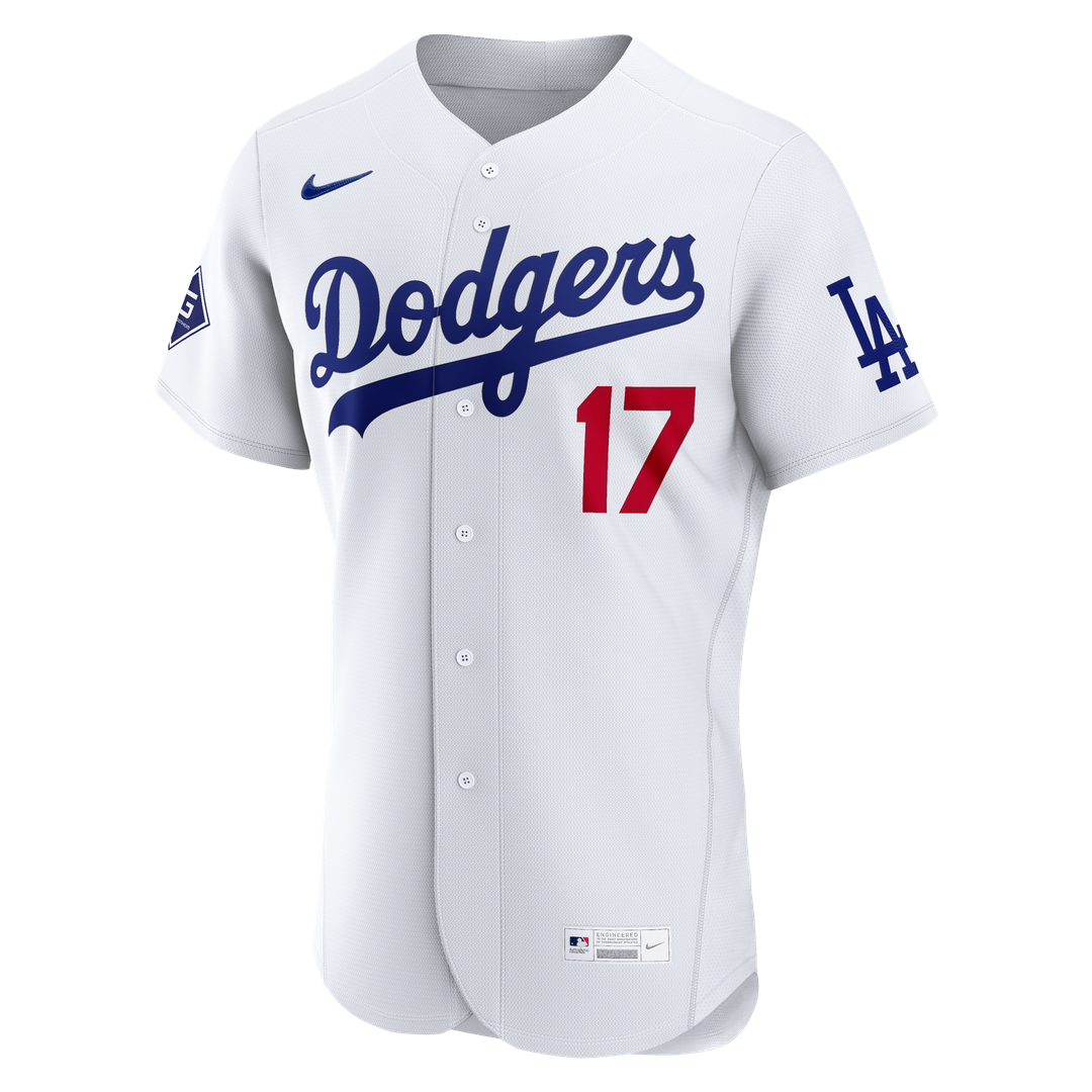 Los Angeles Dodgers Shohei Ohtani Nike Home Authentic Sponsor Patch Jersey - White Team Jersey Sports Fan Apparel