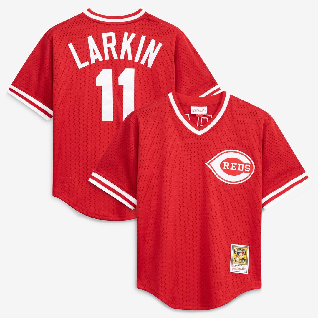 Cincinnati Reds Barry Larkin Mitchell & Ness Authentic Batting Practice Jersey - Red Team Jersey Sports Fan Apparel