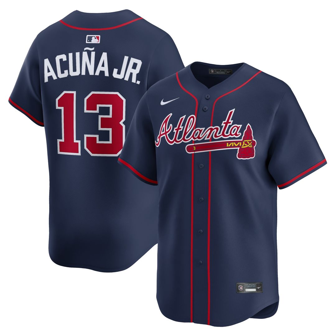 Atlanta Braves Ronald Acuña Jr. Nike Alternate Limited Jersey - Navy Team Jersey Sports Fan Apparel