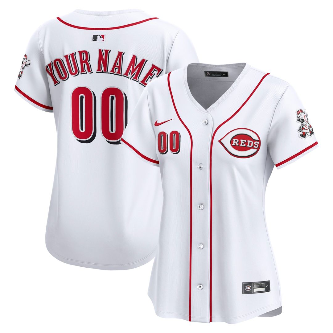Cincinnati Reds Nike Women's Home Limited Custom Jersey - White Team Jersey Sports Fan Apparel