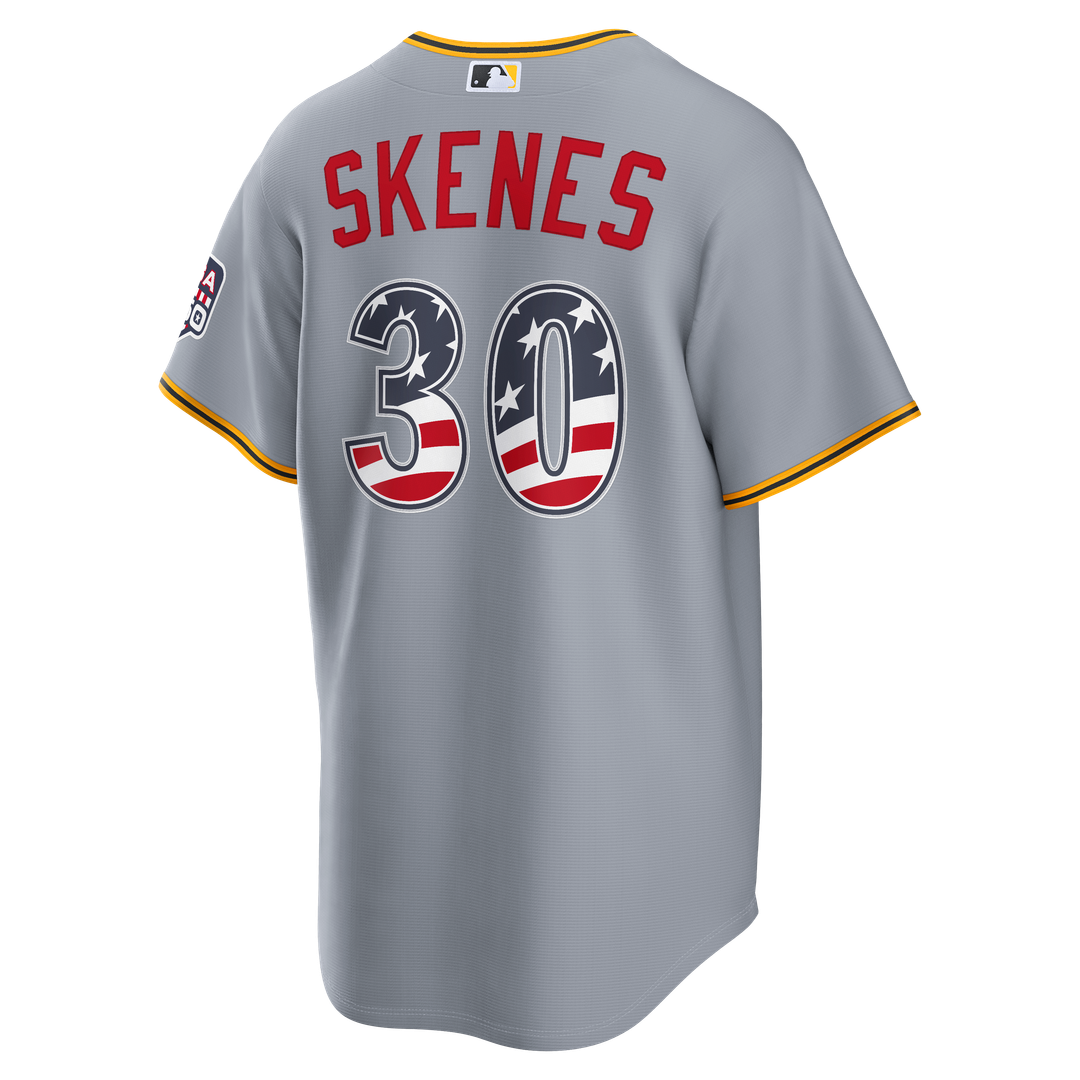 Pittsburgh Pirates Paul Skenes Nike USA 250 Fourth of July Road Stadium Jersey - Gray Team Jersey Sports Fan Apparel