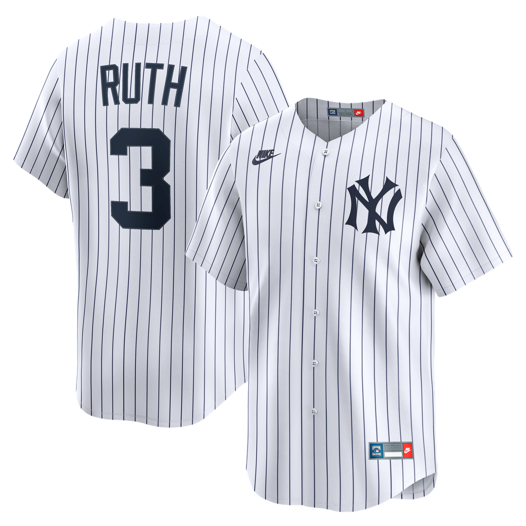 New York Yankees Babe Ruth Nike Throwback Cooperstown Limited Jersey - White Team Jersey Sports Fan Apparel