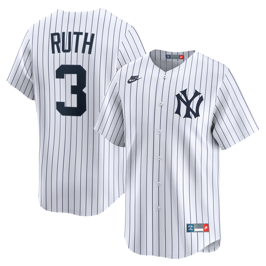 New York Yankees Babe Ruth Nike Throwback Cooperstown Limited Jersey - White Team Jersey Sports Fan Apparel