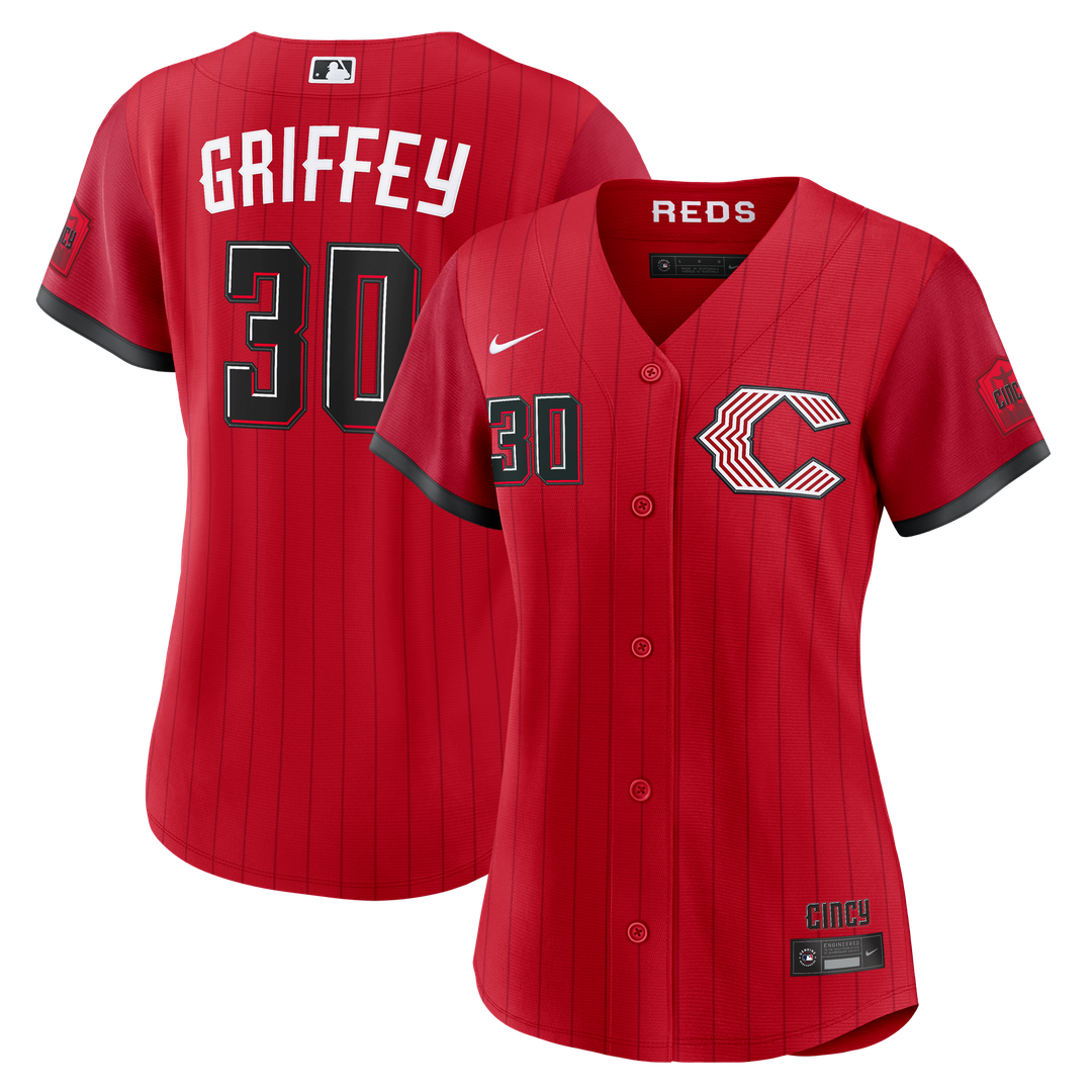 Cincinnati Reds Ken Griffey Jr. Nike Women's 2026 City Connect Stadium Jersey - Red Team Jersey Sports Fan Apparel