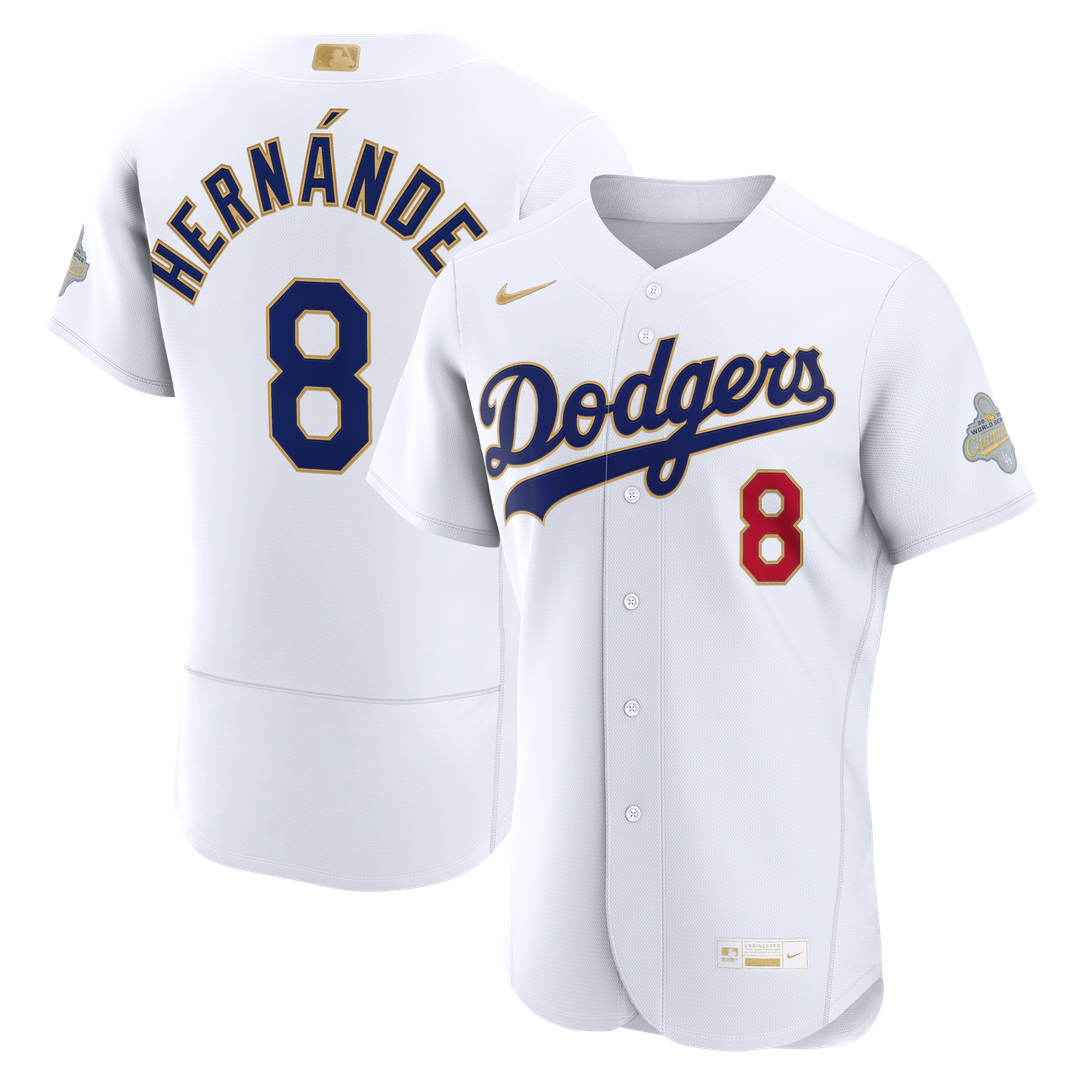 Los Angeles Dodgers Enrique Hernández Nike 2026 Gold Collection Authentic Jersey - White Team Jersey Sports Fan Apparel