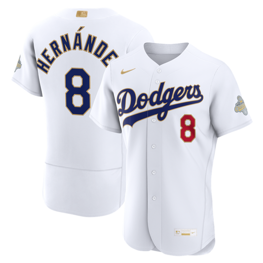 Los Angeles Dodgers Enrique Hernández Nike 2026 Gold Collection Authentic Jersey - White Team Jersey Sports Fan Apparel