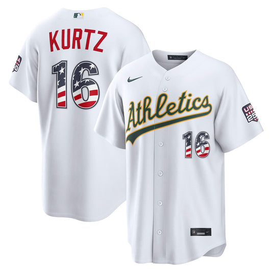 Athletics Nick Kurtz Nike USA 250 Fourth of July Home Stadium Jersey - White Team Jersey Sports Fan Apparel