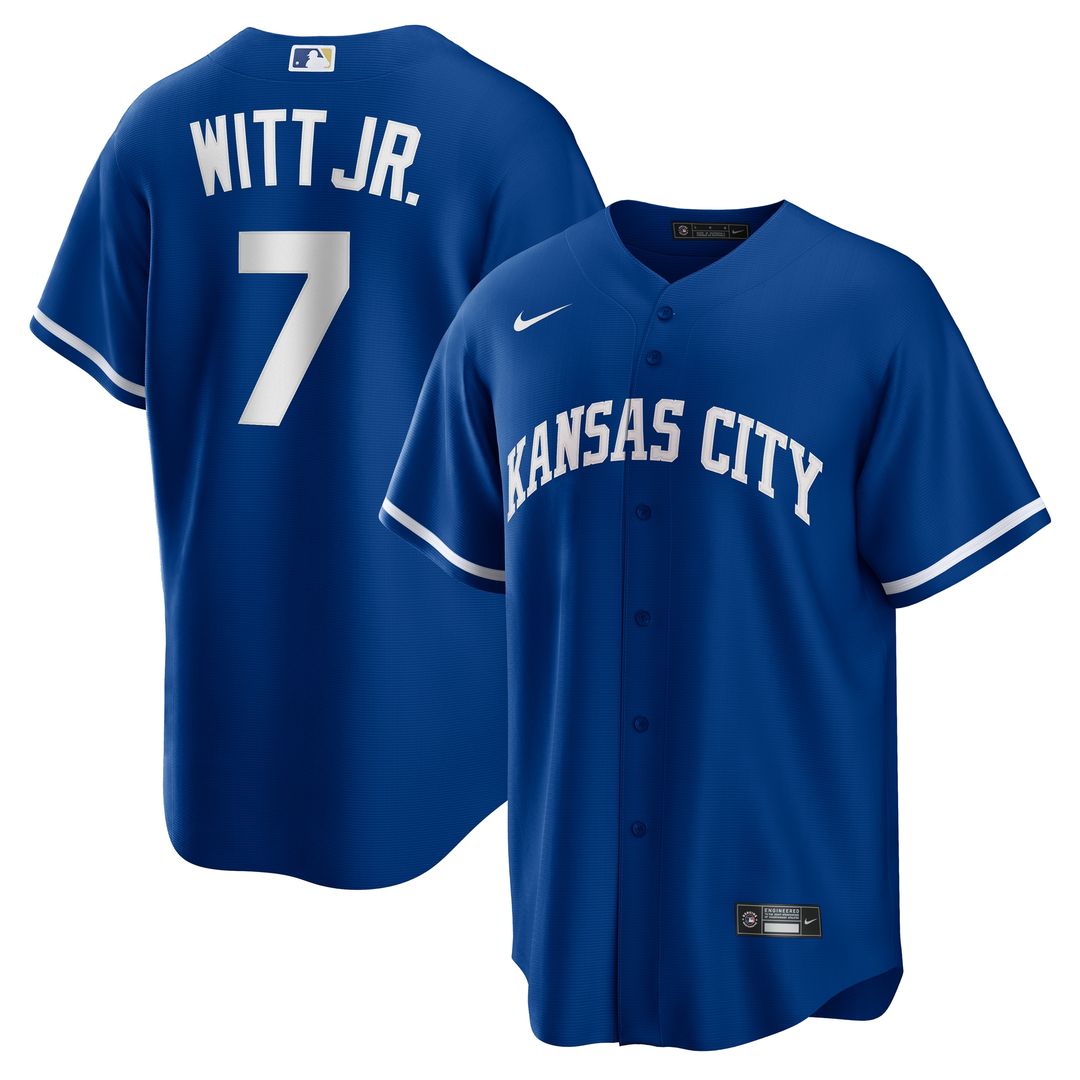 Kansas City Royals Bobby Witt Jr. Nike Alternate 2 Replica Jersey - Rush Blue Team Jersey Sports Fan Apparel
