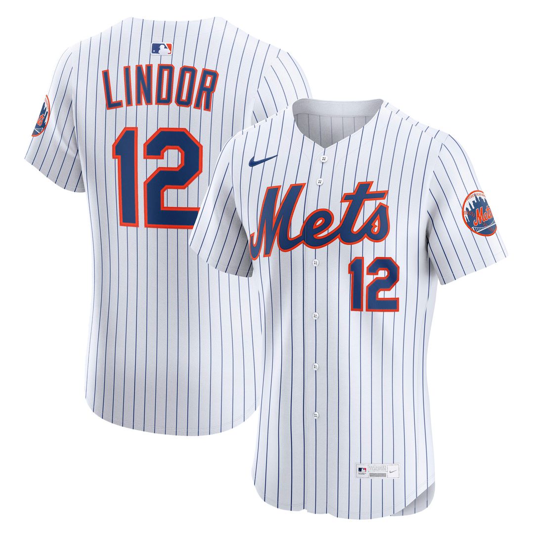 New York Mets Francisco Lindor Nike Home Elite Player Jersey - White Team Jersey Sports Fan Apparel