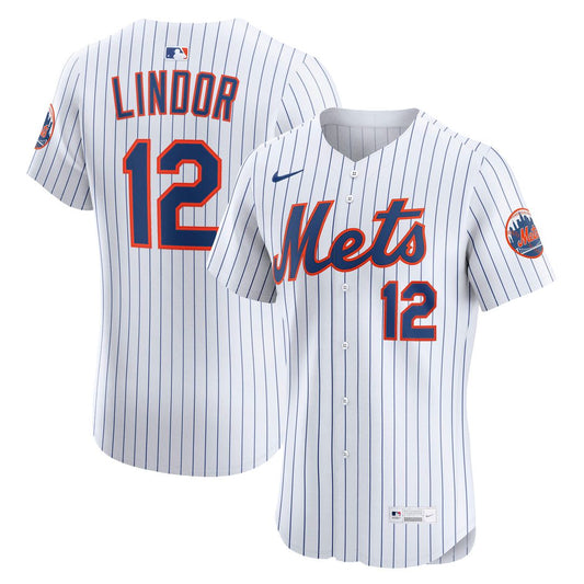New York Mets Francisco Lindor Nike Home Elite Player Jersey - White Team Jersey Sports Fan Apparel
