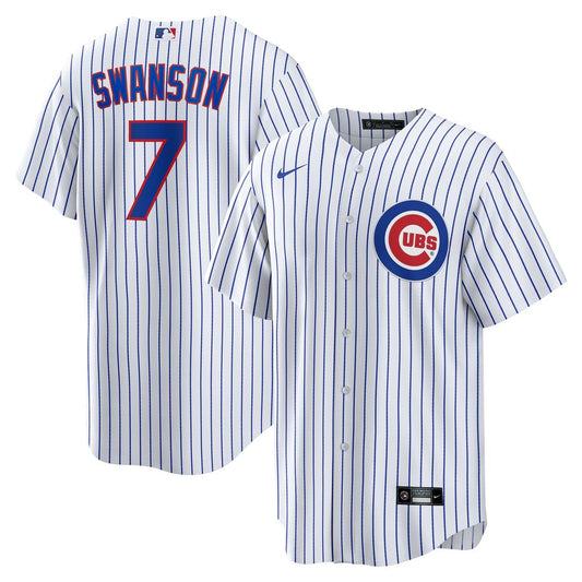 Chicago Cubs Dansby Swanson Nike Replica Player Jersey - White Team Jersey Sports Fan Apparel