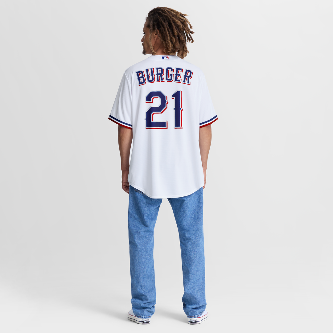 Texas Rangers Jake Burger Nike Home Replica Jersey - White Team Jersey Sports Fan Apparel