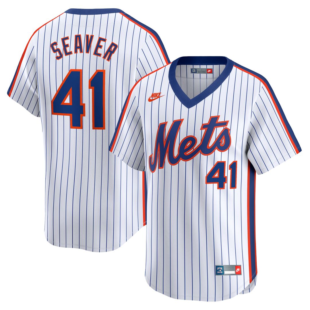 New York Mets Tom Seaver Nike Throwback Cooperstown Limited Jersey - White Team Jersey Sports Fan Apparel