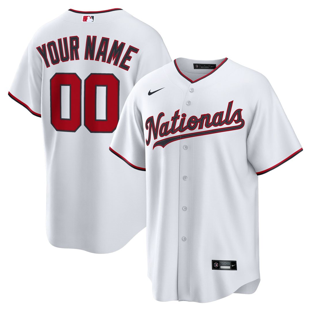 Washington Nationals Nike Home Custom Replica Jersey - White Team Jersey Sports Fan Apparel