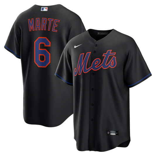 New York Mets Starling Marte Nike Alternate Replica Jersey - Black Team Jersey Sports Fan Apparel