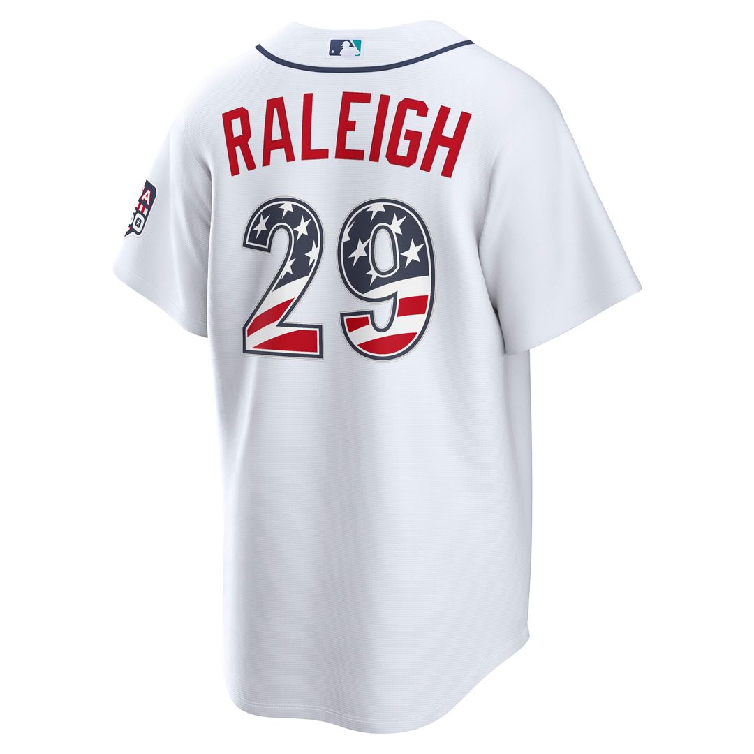 Seattle Mariners Cal Raleigh Nike USA 250 Fourth of July Home Stadium Jersey - White Team Jersey Sports Fan Apparel
