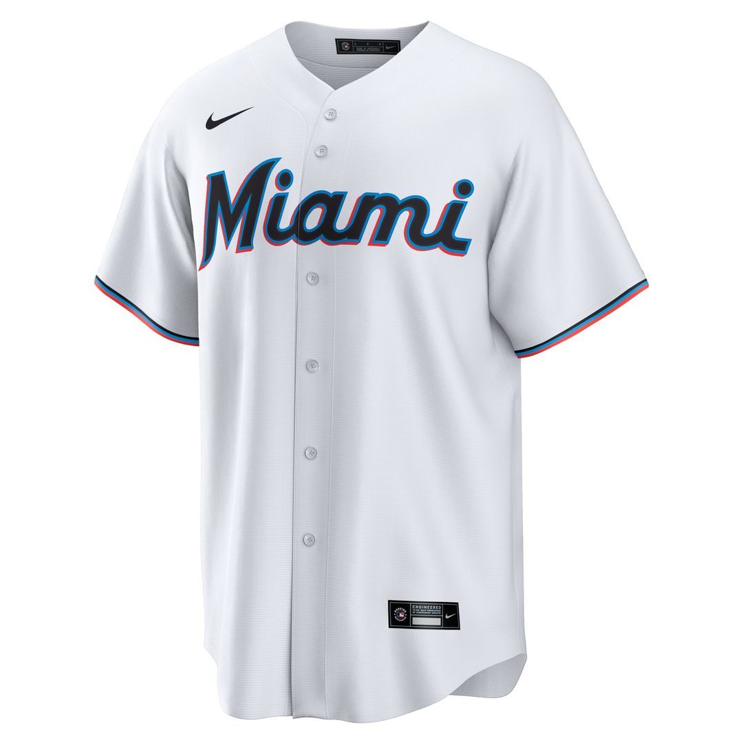 Miami Marlins Connor Norby Nike Home Replica Jersey - White Team Jersey Sports Fan Apparel