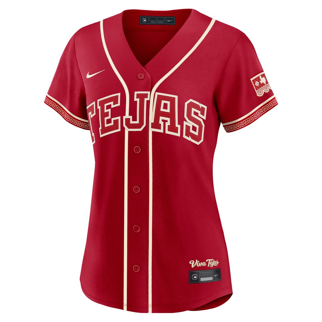 Texas Rangers Brandon Nimmo Nike Women's 2026 City Connect Stadium Jersey - Red Team Jersey Sports Fan Apparel