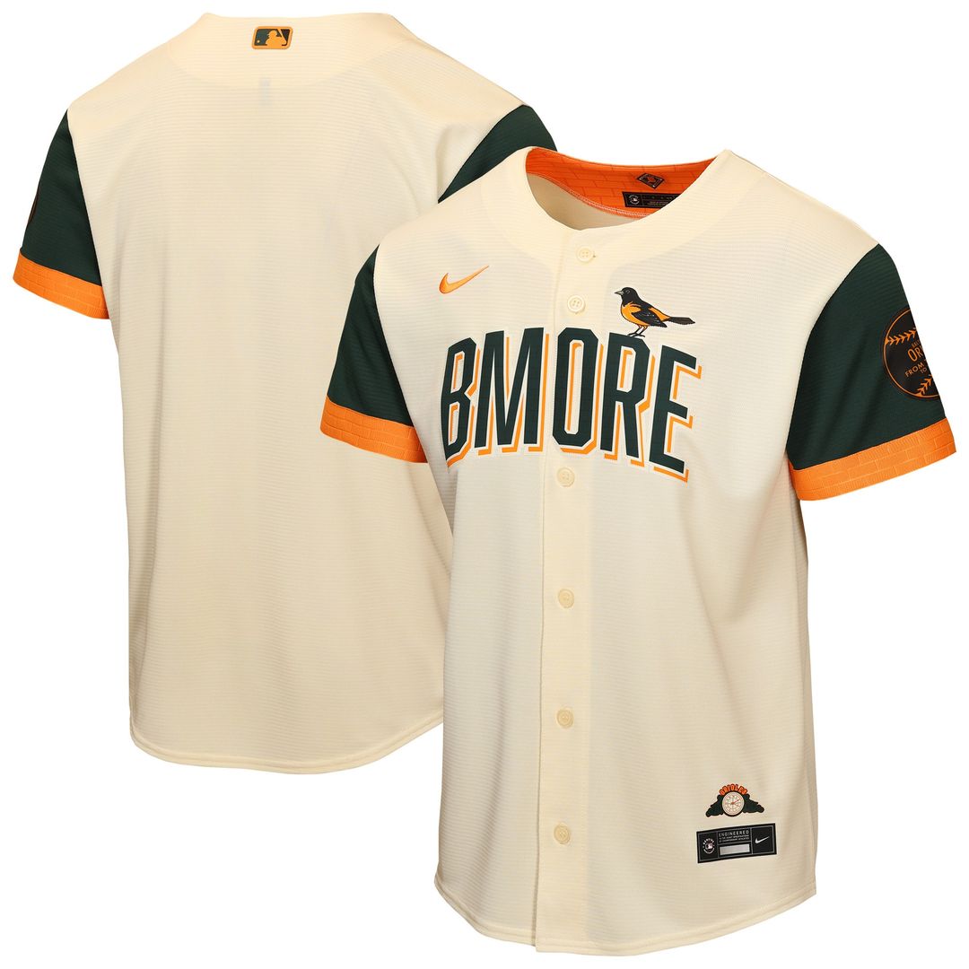 Baltimore Orioles Nike Youth 2026 City Connect Stadium Jersey - Cream Team Jersey Sports Fan Apparel