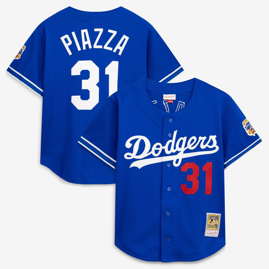 Los Angeles Dodgers Mike Piazza Mitchell & Ness Cooperstown Mesh Batting Practice Button - Up Jersey - Royal Team Jersey Sports Fan Apparel