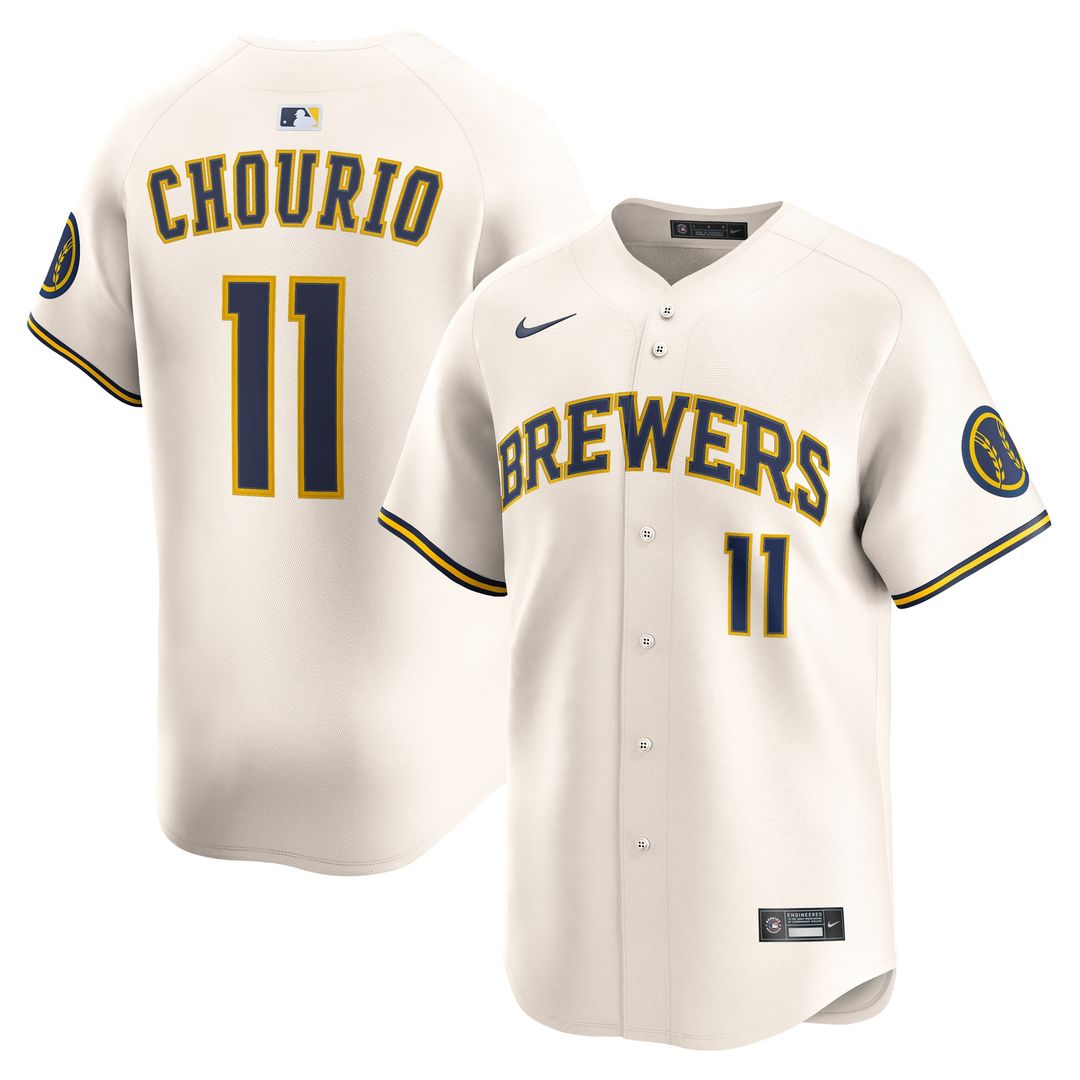 Milwaukee Brewers Jackson Chourio Nike Home Limited Jersey - Cream Team Jersey Sports Fan Apparel