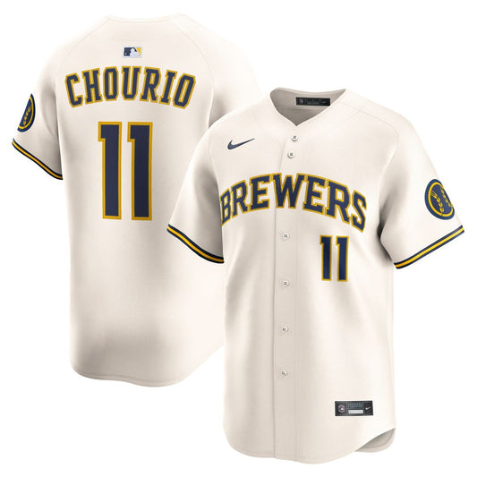 Milwaukee Brewers Jackson Chourio Nike Home Limited Jersey - Cream Team Jersey Sports Fan Apparel