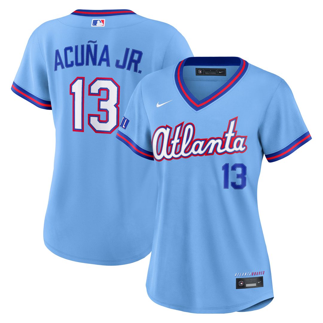 Atlanta Braves Ronald Acuña Jr. Nike Women's 2026 City Connect Stadium Jersey - Powder Blue Team Jersey Sports Fan Apparel
