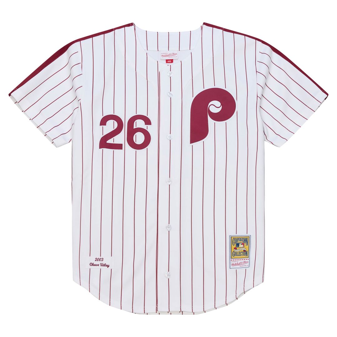 Philadelphia Phillies Chase Utley Mitchell & Ness 2003 Cooperstown Authentic Jersey - White Team Jersey Sports Fan Apparel