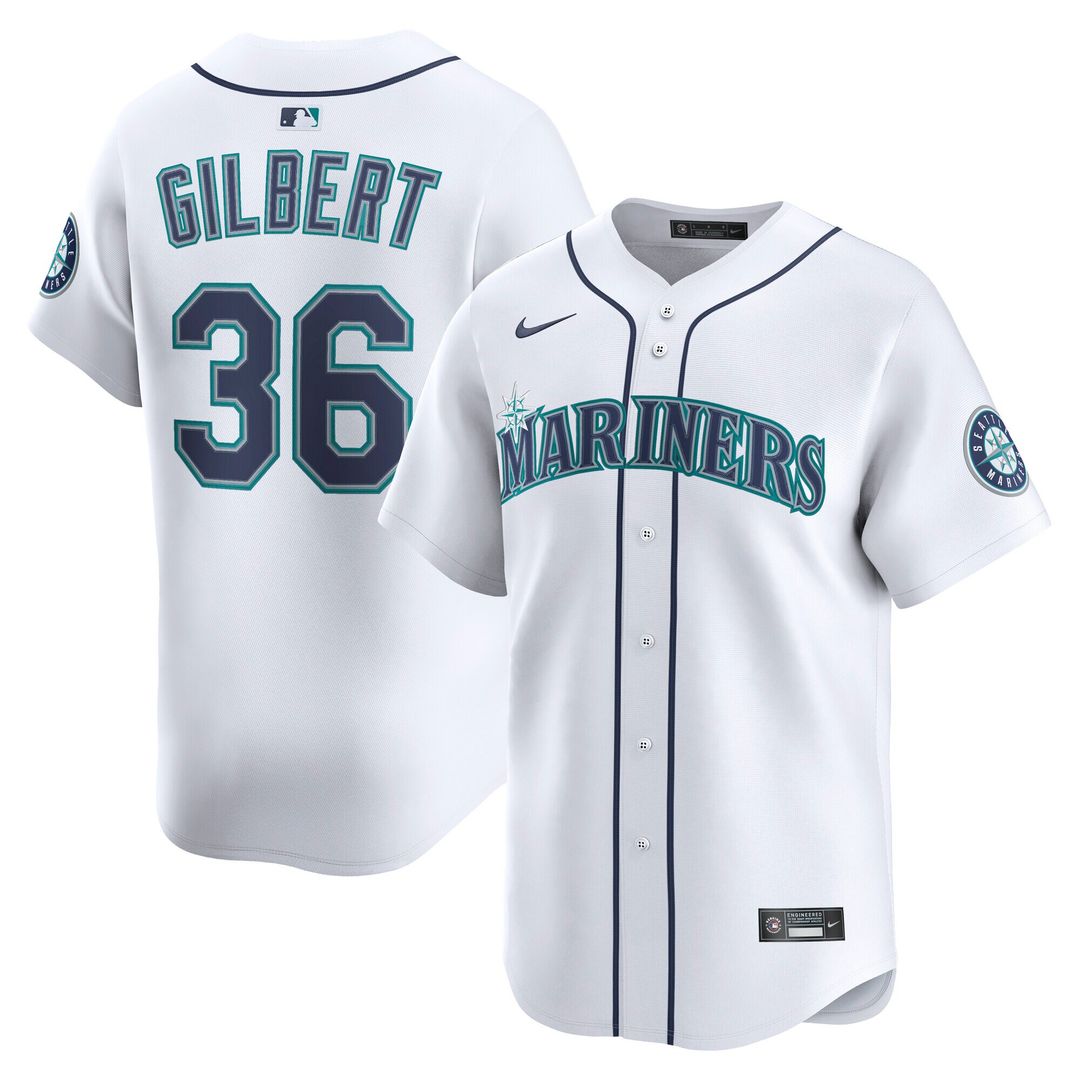 Seattle Mariners Logan Gilbert Nike Home Limited Player Jersey - White Team Jersey Sports Fan Apparel