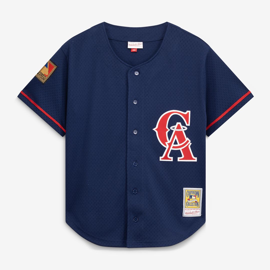 Bo Jackson California Angels Mitchell & Ness Cooperstown Mesh Batting Practice Button - Up Jersey - Navy Team Jersey Sports Fan Apparel