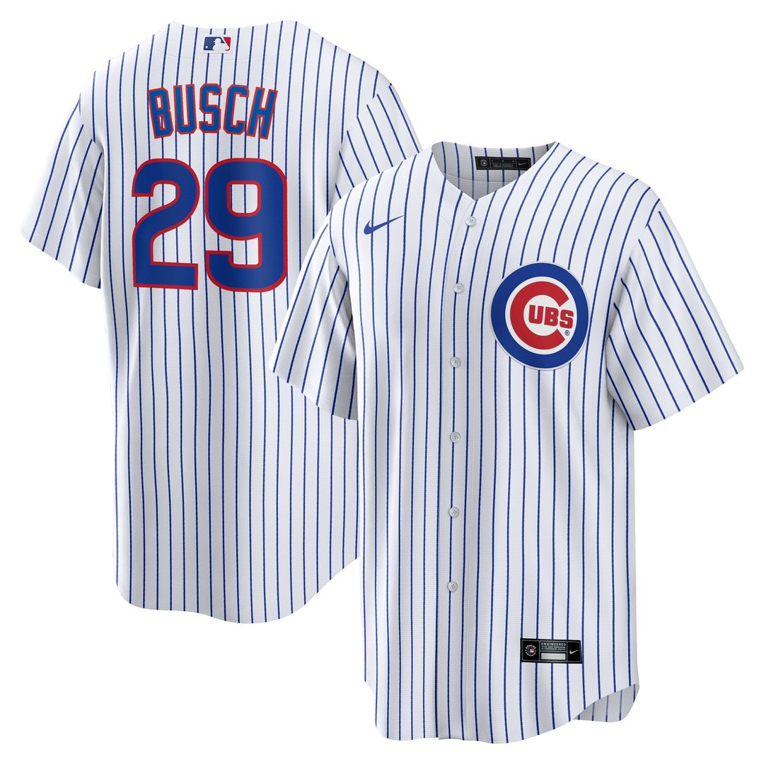 Chicago Cubs Michael Busch Nike Home Replica Jersey - White Team Jersey Sports Fan Apparel