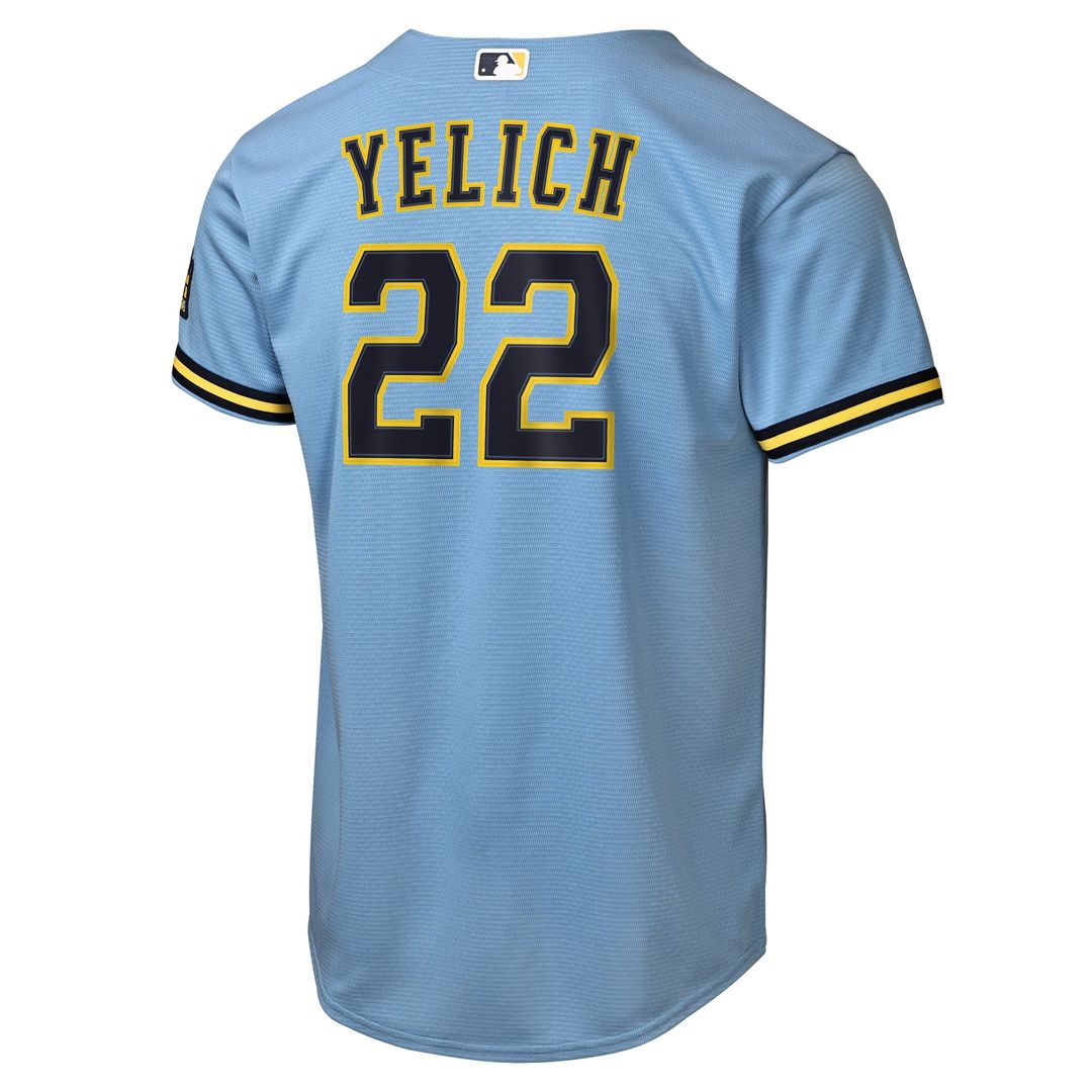 Milwaukee Brewers Christian Yelich Nike Youth Road Stadium Jersey - Powder Blue Team Jersey Sports Fan Apparel