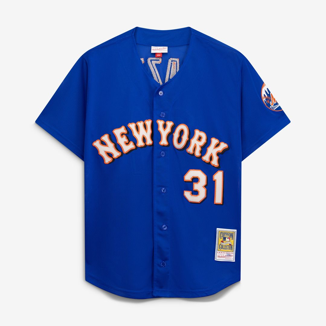 New York Mets Mike Piazza Mitchell & Ness Cooperstown Mesh Batting Practice Button - Up Jersey - Royal Team Jersey Sports Fan Apparel