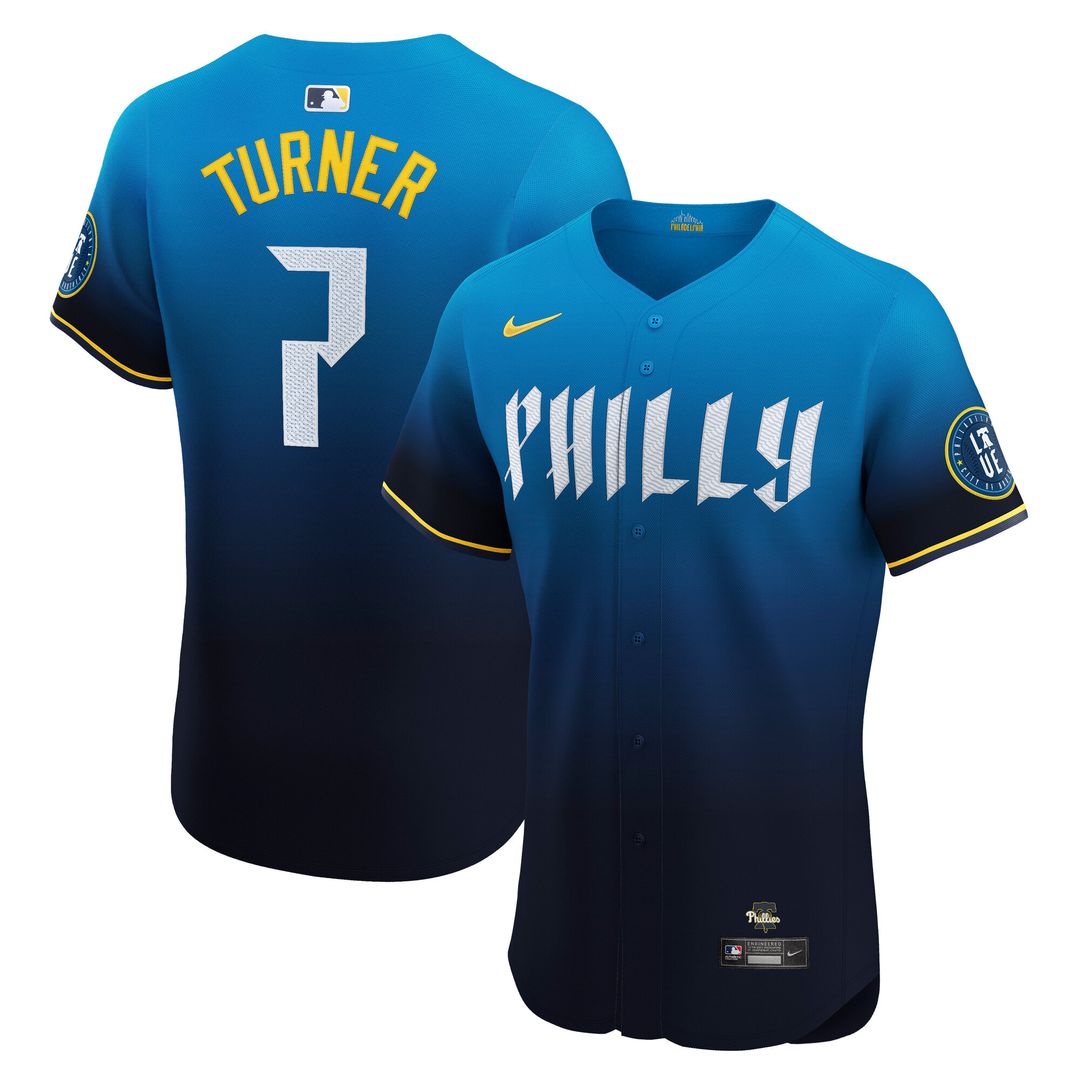 Philadelphia Phillies Trea Turner Nike City Connect Elite Jersey - Navy Team Jersey Sports Fan Apparel