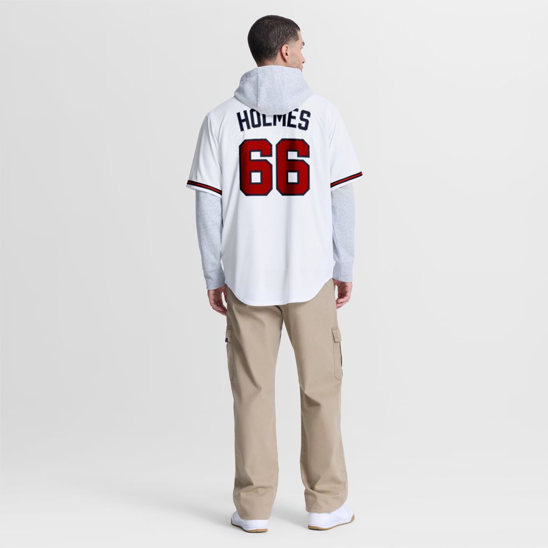 Atlanta Braves Grant Holmes Nike Home Replica Jersey - White Team Jersey Sports Fan Apparel