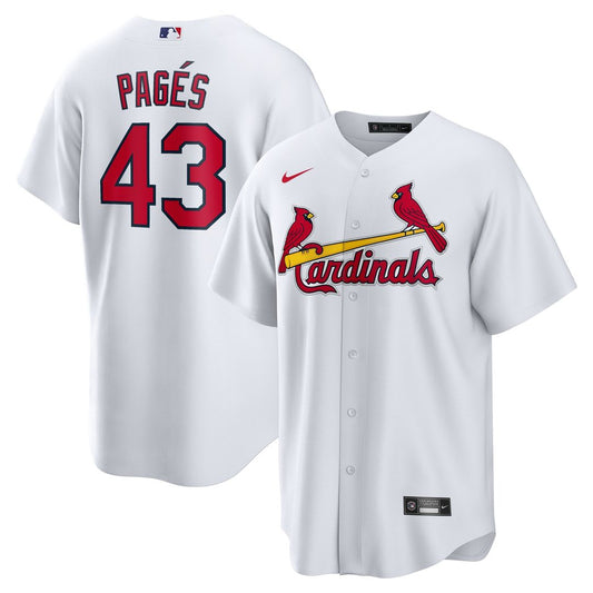St. Louis Cardinals Pedro Pagés Nike Home Replica Jersey - White Team Jersey Sports Fan Apparel